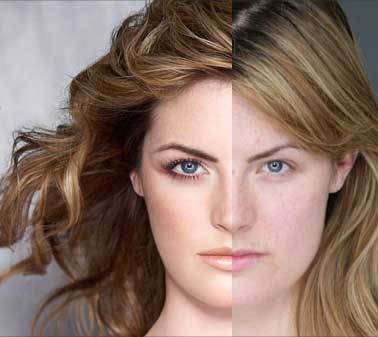This image is taken from the popular viral video, published by Dove, titled The Evolution of Beauty. The video tracks the steps and measures taken to transform a model into the image plastered onto billboards and advertisements. In the image above, the obvious editing and distortion of the true image of beauty is made prevalent.