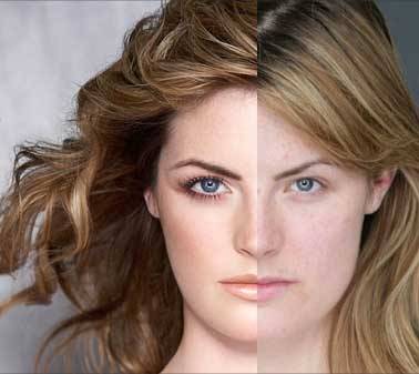 This image is taken from the popular viral video, published by Dove, titled "The Evolution of Beauty". The video tracks the steps and measures taken to transform a model into the image plastered onto billboards and advertisements. In the image above, the obvious editing and distortion of the true image of beauty is made prevalent.