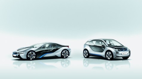 The i8 (left) could be the future of electric, or at least hybrid performance technology while the i3 (right) represents contemporary and affordable electric 