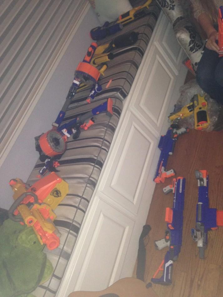 One students commonly large collection of guns they will use to take down their opponents.