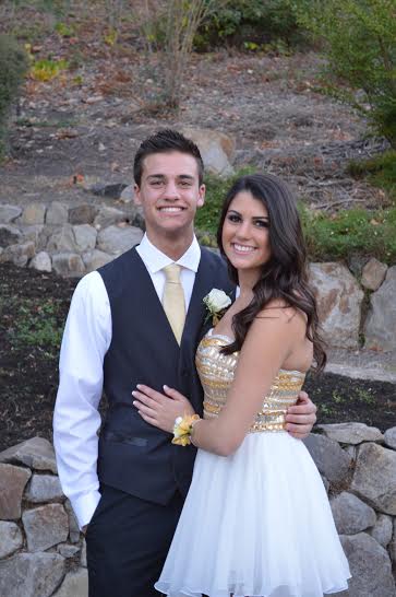 Sophie Bahmani and boyfriend J.T. pose for another Homecoming at De La Salle. Despite having a great night at the dance, Sophie wishes they could have enjoyed a Homecoming dance at Monte Vista as well.
