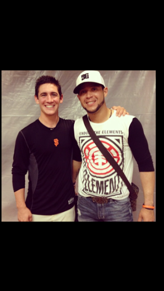 Marco Alioto (left) with Gregor Blanco (right)
