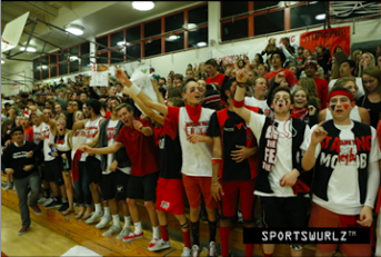 
Stang Gang cheering whole-heartedly at the volleyball NCS final, Monte Vista against San Ramon. San Ramon won the last game by overcoming a 2-0 deficit, but MV crushed them this time 3-0. It was the biggest attendance to a volleyball game in a long time.