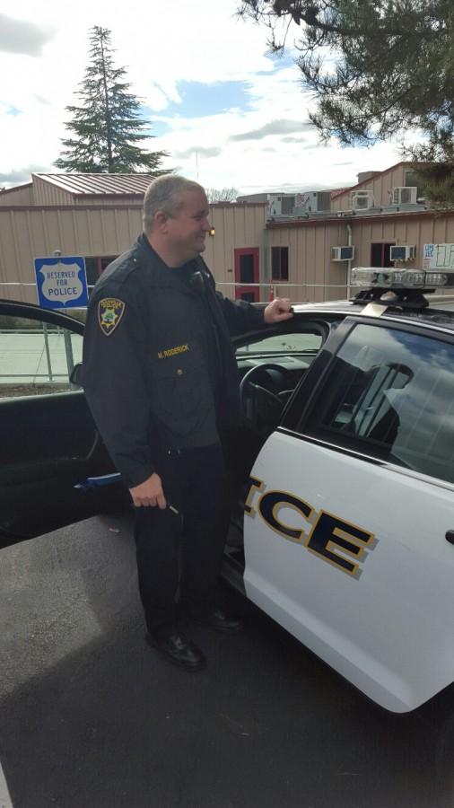 
Monte Vista resource officer, Matt Roderick, gets into his car as he responds to a call.  To him, being a resource officer is all about protecting the Monte Vista community.  He believes that the SRVUSD is one of the safest districts in the state, despite what the numbers say.
