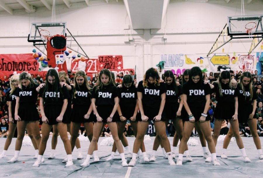 Pom+is+the+dance+group+at+Monte+Vista+that+performs+at+football+and+basketball+games.+Pom+showed+off+their+elaborate+dance+moves+and+music+remixes+at+the+2018+homecoming+rally.%0A
