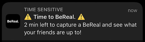 The daily BeReal notification goes off at a random time each day. The goal was for friends to see what people were doing at any time, but the app has far from achieved that goal.