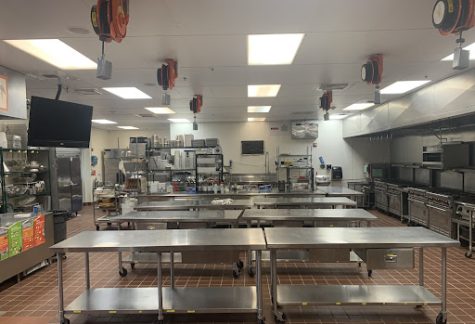 Pictured is the culinary classroom on the bottom floor of the 500s building at Monte Vista High School. The classroom used to have students spread throughout learning to cook and bake interesting types of cuisines.