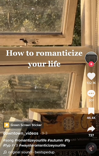 On the social media app TikTok, a video with the title “How to romanticize your life” has over 100,000 likes. The video suggested making an “autumn playlist” to enhance your life to feel more exciting and pleasurable. 