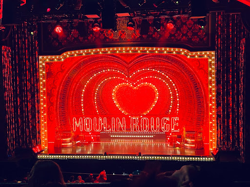 The lit stage of Moulin Rouge! at the Orpheum Theater. Moulin Rouge! stayed in San Francisco from September 9 to November 6. 