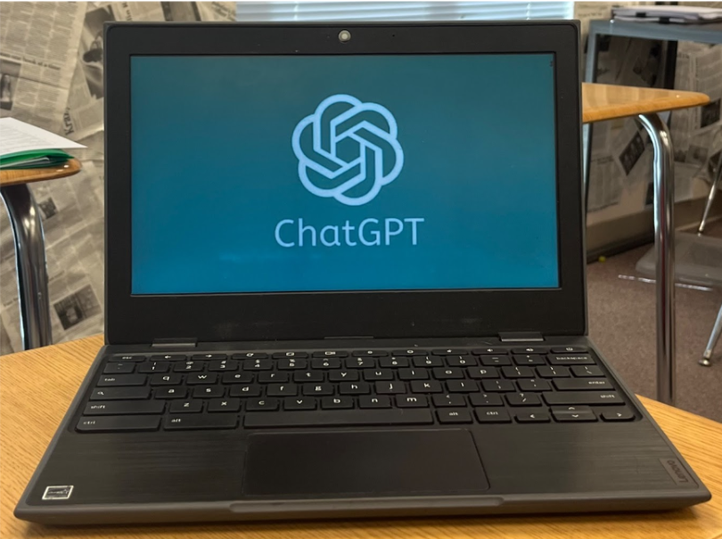 ChatGPT, a popular application amongst students on a student’s laptop.