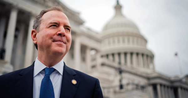 Adam Schiff in June, 2023 in front of the U.S. Capitol.
